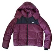 Sport Hooded Colorblock Zipper Front Women's Puffer Coat NWT