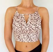 NEW Japna Floral print tie neck crop top size M