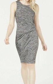 Bar III Womens Sz XL Heather Gray Stretch Knit Sheath Cozy Bodycon Sleeveless