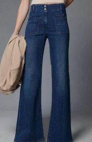 Maeve Junie High-Rise Wide-Leg Jeans, Size 30