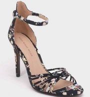 Who What Wear Floral Satin Strappy Heel