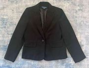 Evan Picone Black Notched Collar Single Button Closure Blazer Size 14