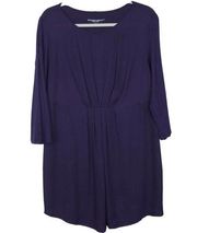 Liz Lange Maternity Target Size L Dress Purple Pleated Long Sleeve Stretch