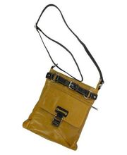 Nina Bossi Mustard Crossbody glazed Leather Bag