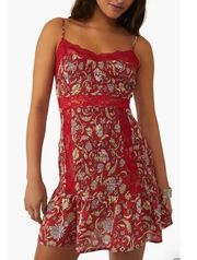 Free People NWT Last Night Mini Nightgown Slipdress in Cherry Combo size medium