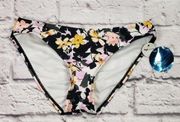 Decree Women's Size Xs Floral Hipster Swimsuit Bottom Scrunch Butt