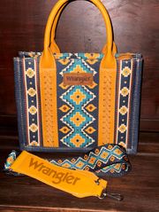 Southwestern Print Small Canvas Tote/Crossbody