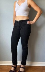 Jordache Low Rise Faded Black Skinny Jeans Size 4