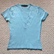 French Connection short sleeved teal green sweater