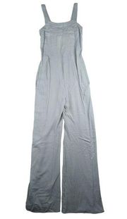 Monteau Flowy Linen Blend Wide Leg Jumpsuit Sage - Women's Size Small