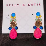 Multicolor Cubic Zirconia Dangle Earrings