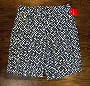 SPANX Sunshine Shorts, 10" Bermuda in Navy Painted Dot Size S NWT