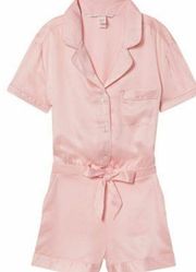 Victoria Secret light pink silk romper size small