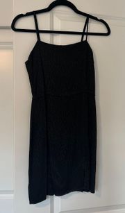 Black mini little black dress with cheetah print