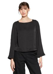 Prologue Womens Size S Black Bell Sleeve Square Wide Neck Blouse