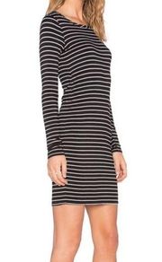 Chaser Striped Dress Ruched Sides Small