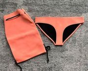 New Triangl Orange Neoprene Bikini Bottoms with Drawstring bag - Large