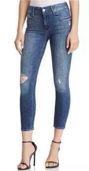 Mother The Looker Crop Skinny Jeans in Gypsy Distressed