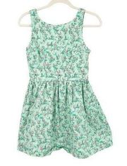 SPARROW Womens Flamingo Novelty Print Babydoll Mini Dress Size M Mint Green