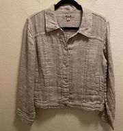 Flax 100% Linen Button Down Shacket Size P (4-6)