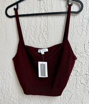 Intermix Carly knit cami longline bralette burgundy XL new with tags