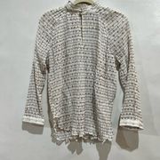 Bishop‎ & Young  Womens Blouse White Smocked Neck Sheer No Size Listed