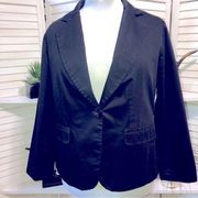 SANDRO V neckline 1 button closure cotton black blazer coat sz 1X