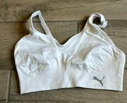 Puma white sports bra