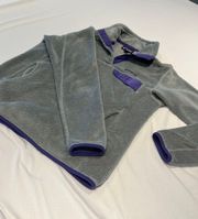 Gray / Purple Snap Pullover