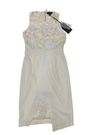 Stylestalker Engine Lace-Inset Dress Sheath White Size Medium