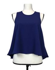 Desire You Trapeze Sleeveless Casual Top Navy Blue Women Size S Small New