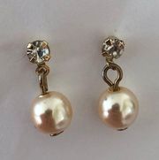 Ann Taylor Womens LOFT Stone Pearl Drop Earrings