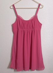 Oscar De La Renta Pink Label Nighty Slip Nightgown Mini Lingerie Dress - L