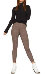 Sanctuary Houndstooth Seamed Pull On High Waisted Crop Leggings size small