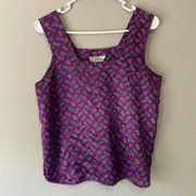 Hasting & Smith Purple Blouse M Paisley Vintage Square Neck Sleeveless