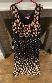 Woman Within Plus Size Full Length Maxi Dress Pink Polka Dot size 4X