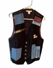 Vintage 90’s The Limited Vest Denim Gold Accents