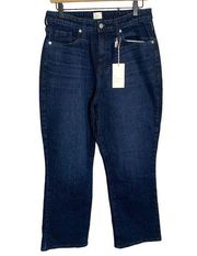 A New Day Straight Wide Leg Dark Wash Womens Denim Jeans NWT Size 8 Stretch