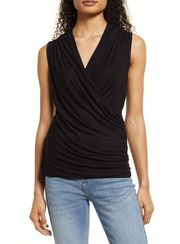 Cross Drape Sleeveless Top Loveappella Size medium (b31.1)