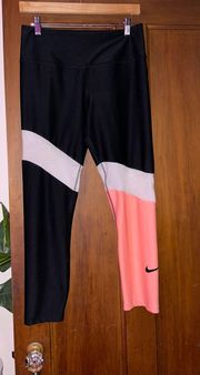 Nike Dri-Fit Black Pink White Leggings Size M