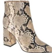 New! Chelsea & Violet Natural Black Snakeskin Heel Ankle Boots