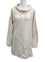 Soft Surroundings Mock-Neck Knit Pullover Sweater Tunic Cream size Medium