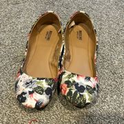 Mossimo Supply Co Blue Floral Flats 6