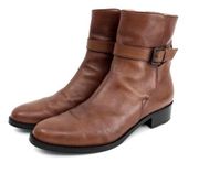 BROOKS BROTHERS Leather Ankle Boots Cognac 8