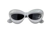 Cat Eye Inflated Frame Sunglasses in White