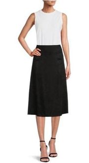 Time & Tru Black Midi Slip Skirt Size XS NWT