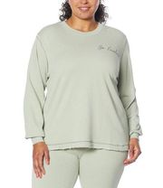 “Be Fearless” Grey State Nikki Long-Sleeve Raw Edge boho pullover Sweatshirt