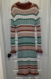 NWT Rebdolls Green/Brown/White  Striped Knit Sweater Dress size 3X
