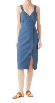 SAYLOR AVALYN Blue Denim Chambray Jumper Dress - Medium Womens Dress Sleeveless