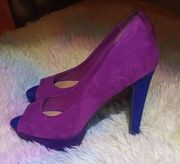 CANDIES Womens Heels  Blue purple suede  4.5inch heel  size 8.5